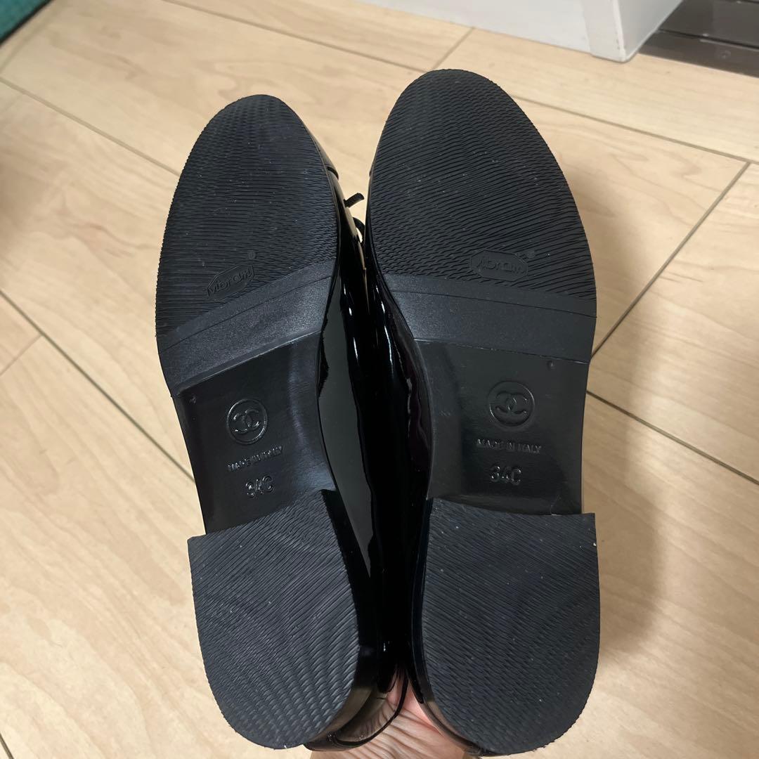 CHANEL バレエシューズ ブラック/オリーブ