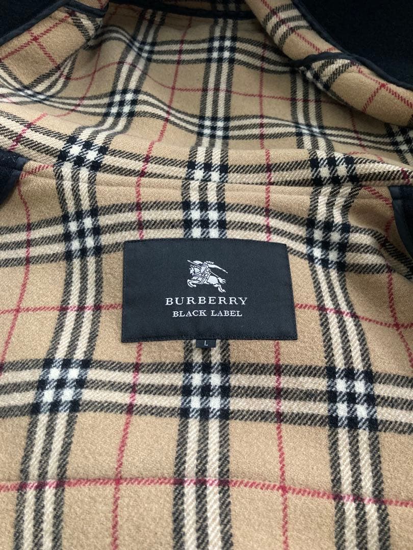 バーバリーブラックレーベル　ダッフルコート 黒色　サイズL