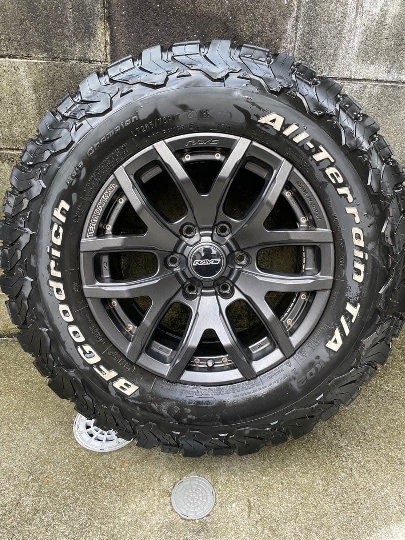 【送料込み、スペア付】タイヤホイールセット BFGoodrich / RAYS