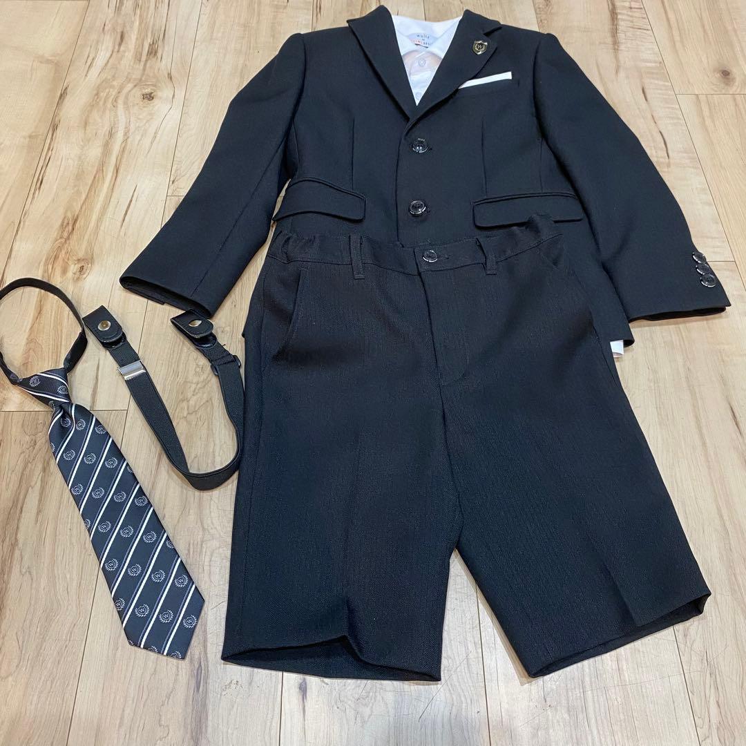 フォーマルスーツ 6点セット 子供用 ブラック キッズ 入学式 卒園式 120