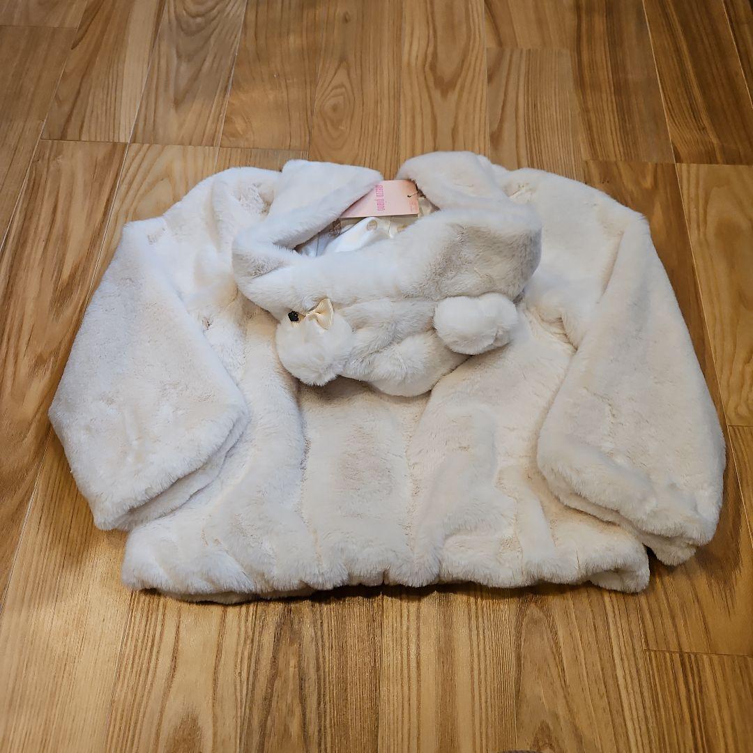 mezzo piano クマ耳付き　フェイクファー　ジャケット 120cm　新品