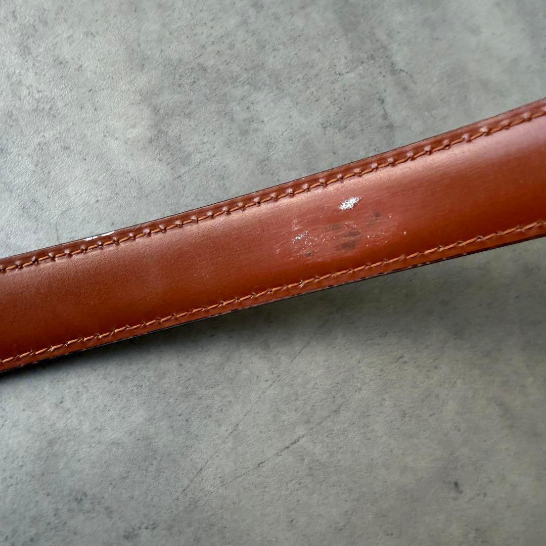 【LOEWE】アナグラム バックル レザーベルト ゴールド28-70 スペイン製