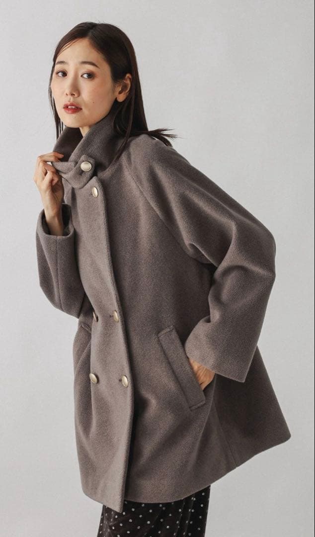 新品　グローバルワーク　軽やかストレッチ襟2WAYミドルコート　レプシィム好きに