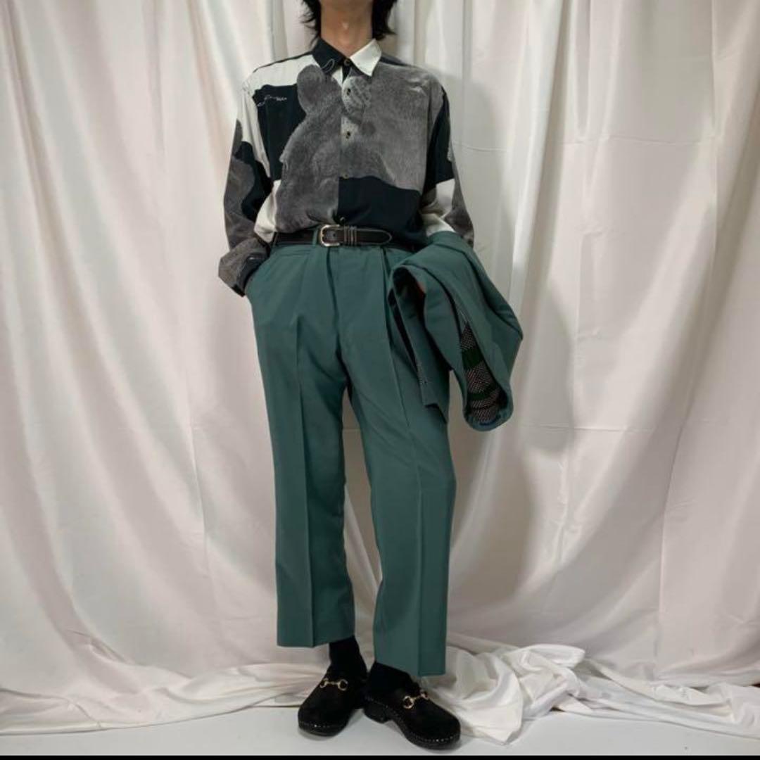 希少　50s エルメネジルドゼニア　カラーセットアップ　ヴィンテージ　メンズ古着