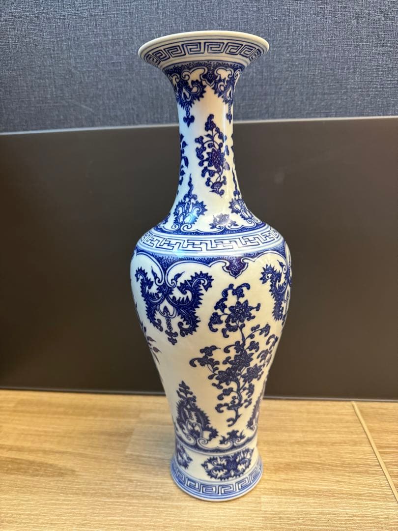 1513 中国大清乾隆年製銘青花瓶　官窯唐物　古美術品　染付