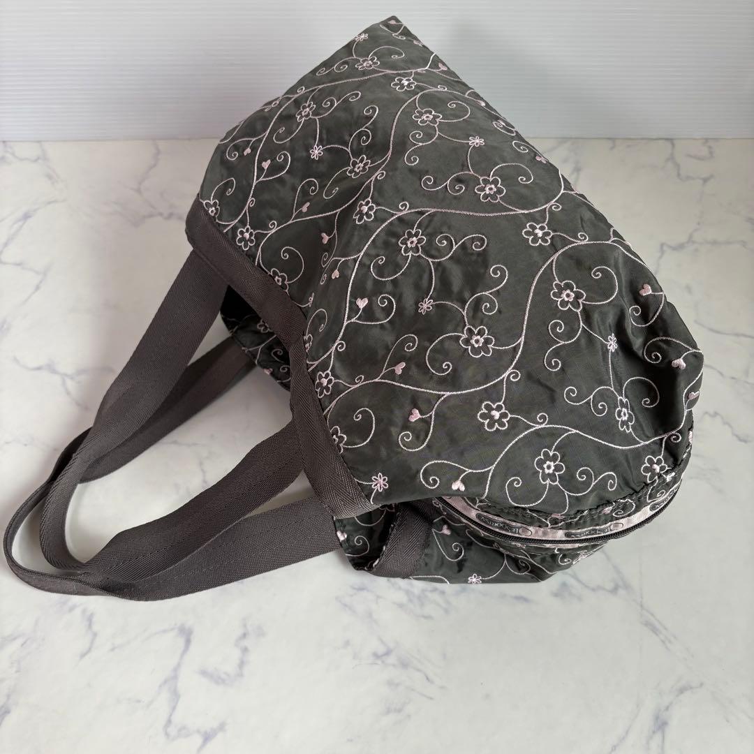 新品 レスポートサック ハワイ限定 グレー ヴァイン ハンドバッグ 刺繍