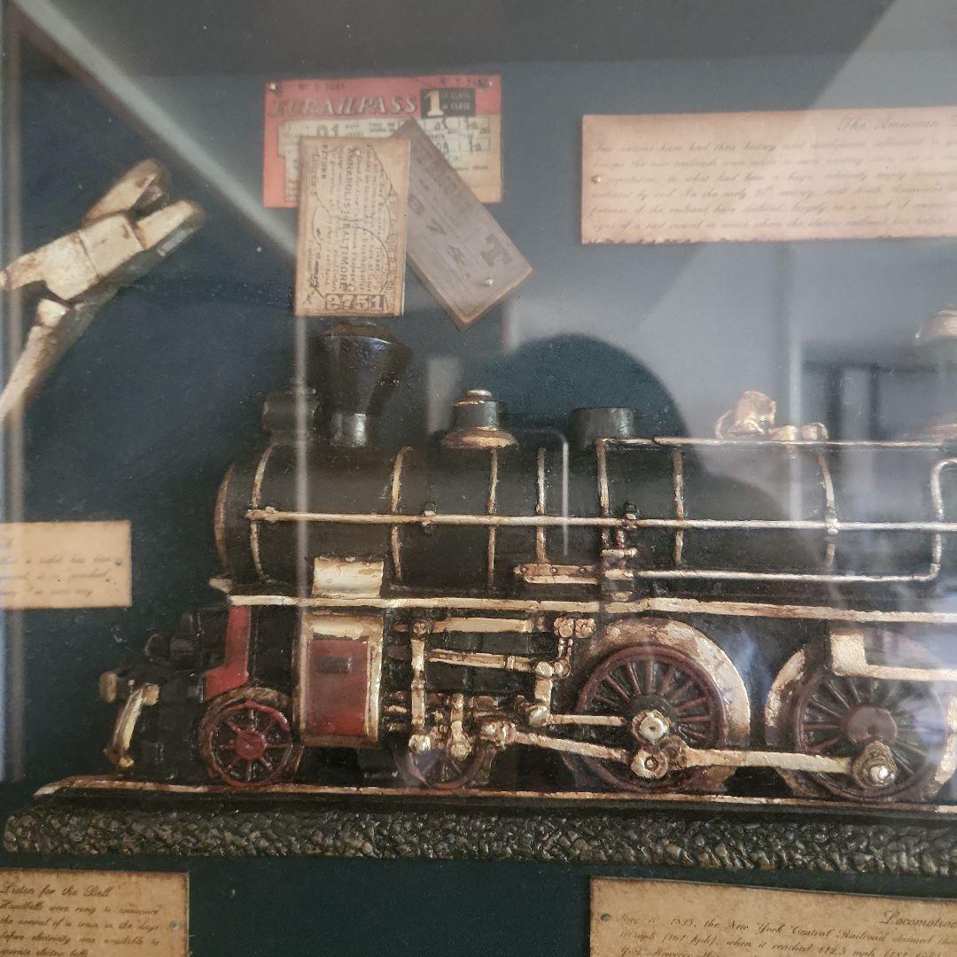 ハンドメイド　70年代ヴィンテージ　シャドーボックス 鉄道