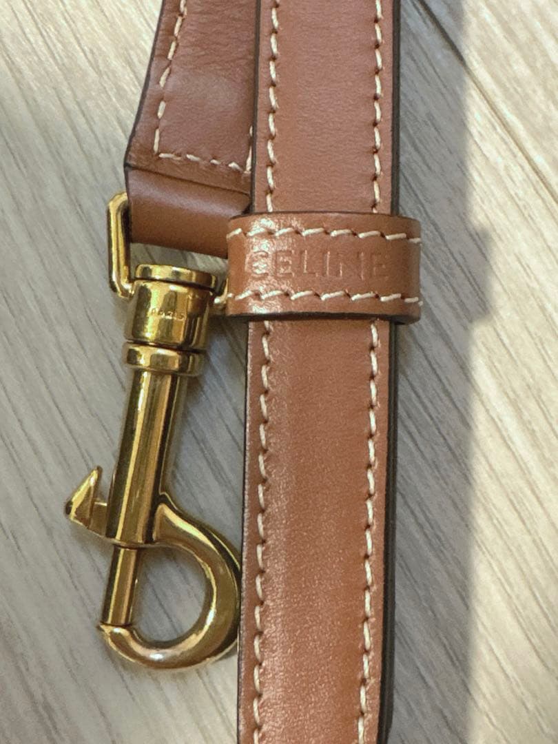 CELINE スモールボストン トリオンフキャンバス タン