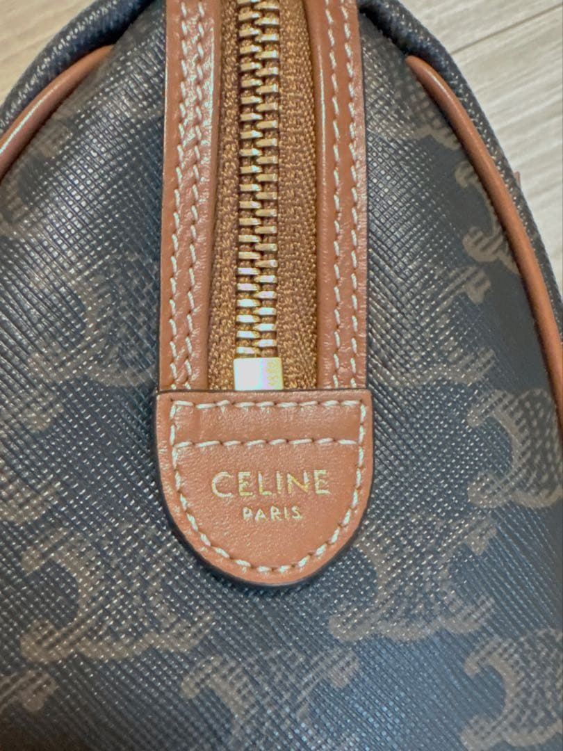 CELINE スモールボストン トリオンフキャンバス タン