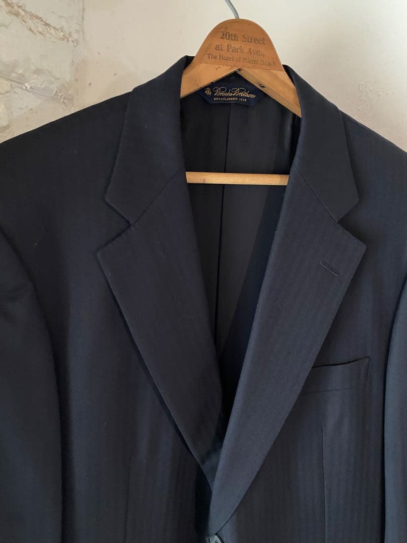 名作 ブルックスブラザーズ スーツ ストライプ hbt ネイビー