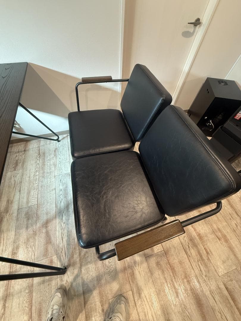 【2Pチェア1脚】4人用ヴィンテージ風ダイニングテーブルセット　2Pチェア1脚