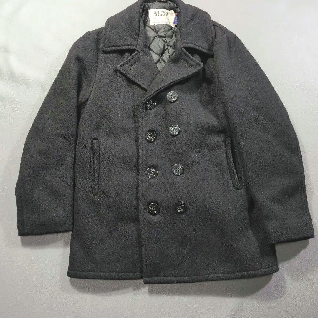 Schott ピーコート 740N 裏地キルティング USA製 ブラック 38