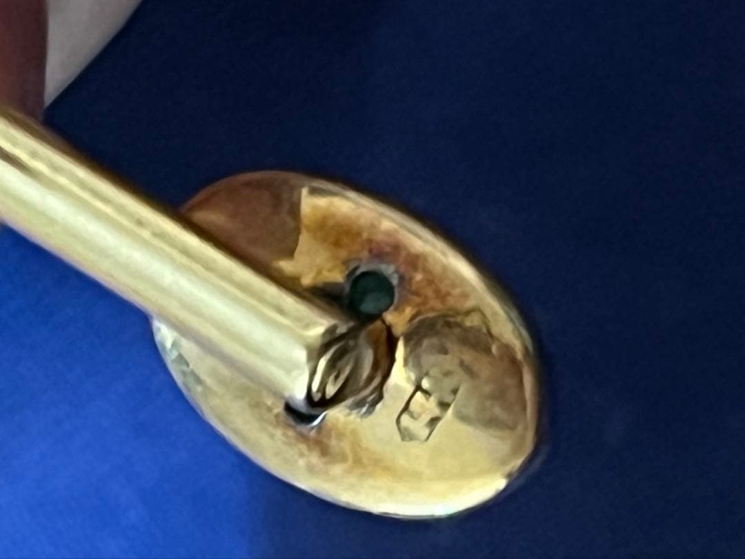 14金 カフスボタン 翡翠(?) 値下げ可能