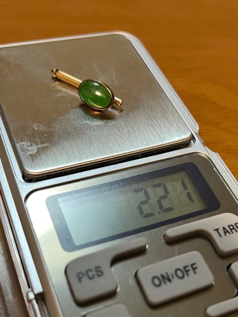 14金 カフスボタン 翡翠(?) 値下げ可能