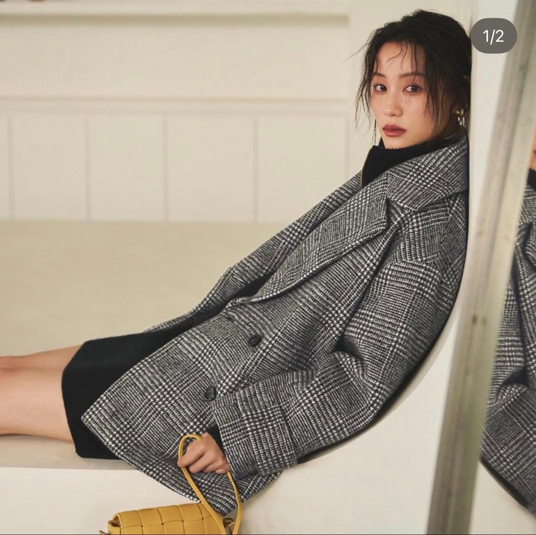 Mystrada Pコート　チェック　新品　M