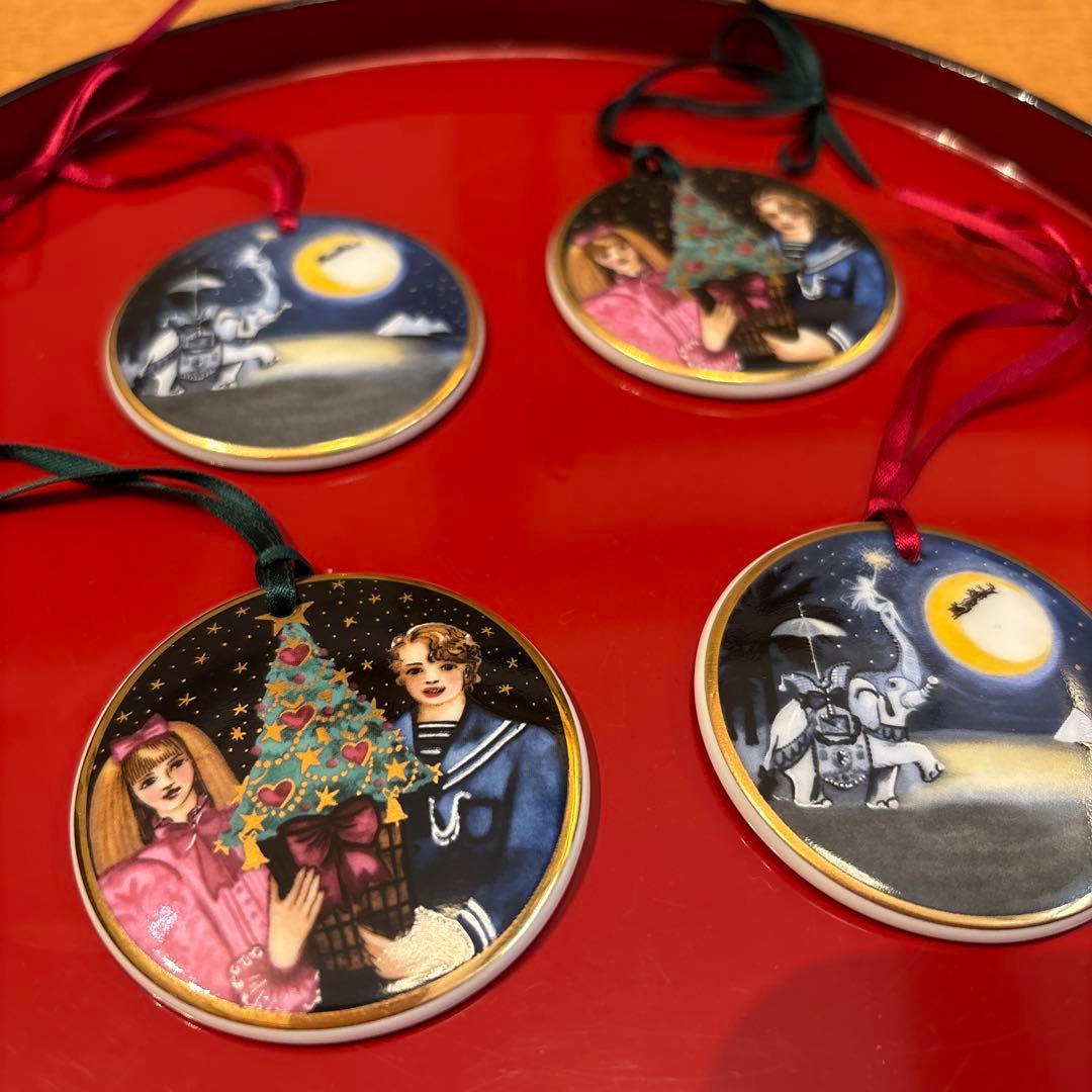 ロイヤルコペンハーゲン 陶器 1996年 クリスマスオーナメント 4個セット