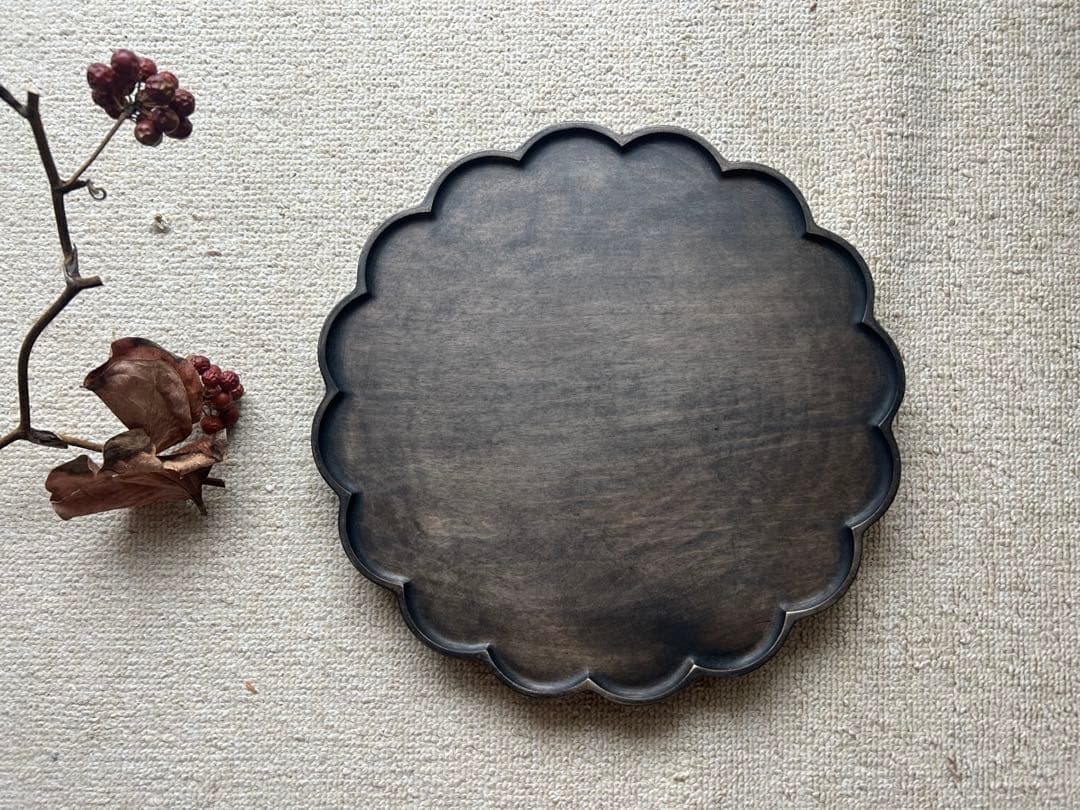 Svale Furniture /三木達也さん 花雲盆 カエデ鉄染