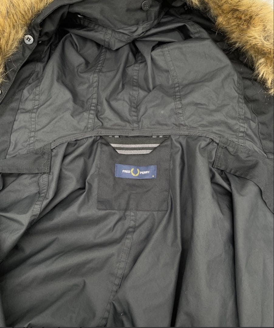 フレッドペリー　モッズコート　J6504 フィッシュテール パーカー　ブラック