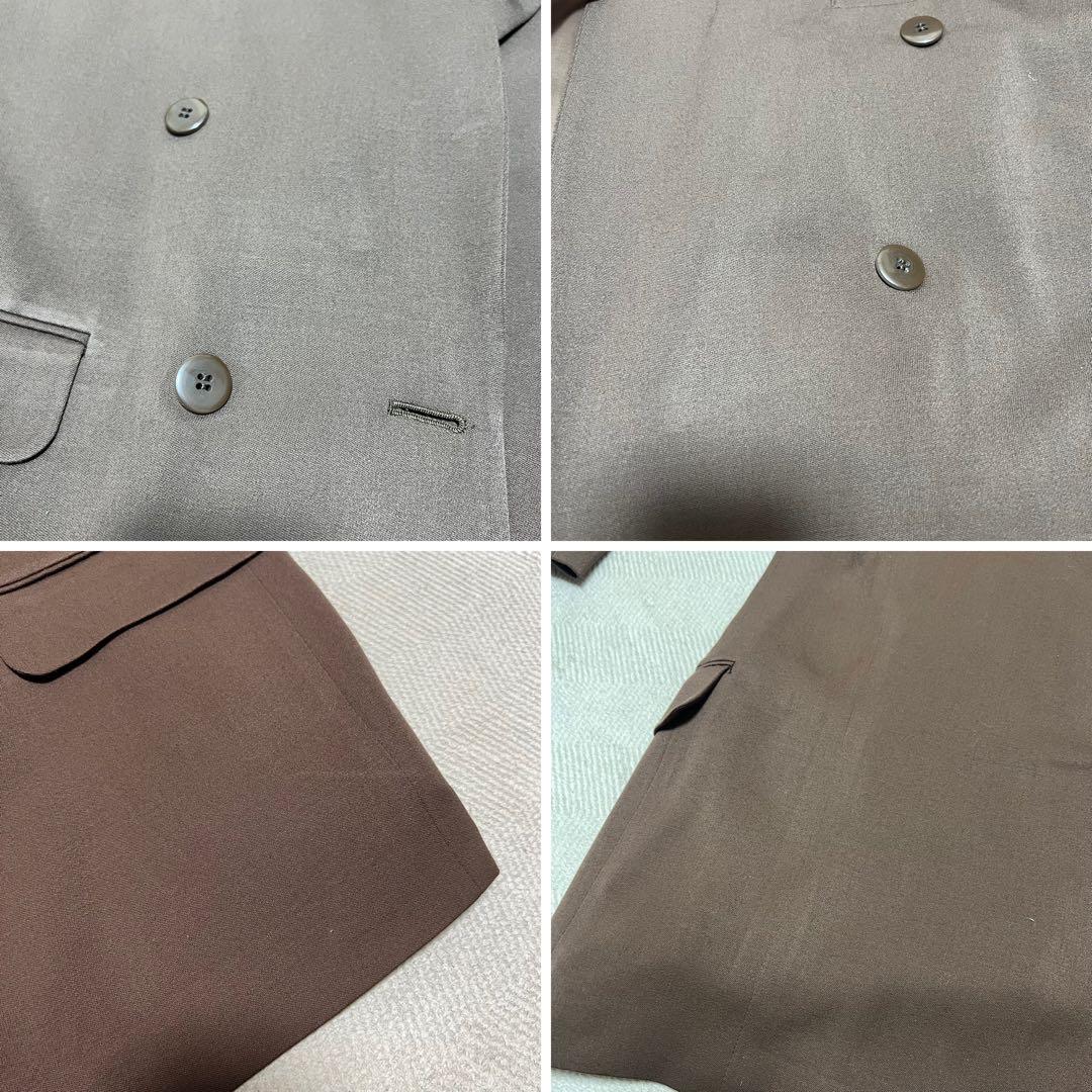 ダブル レトロ カラー スーツ セットアップ ブラウン L 菅田将暉