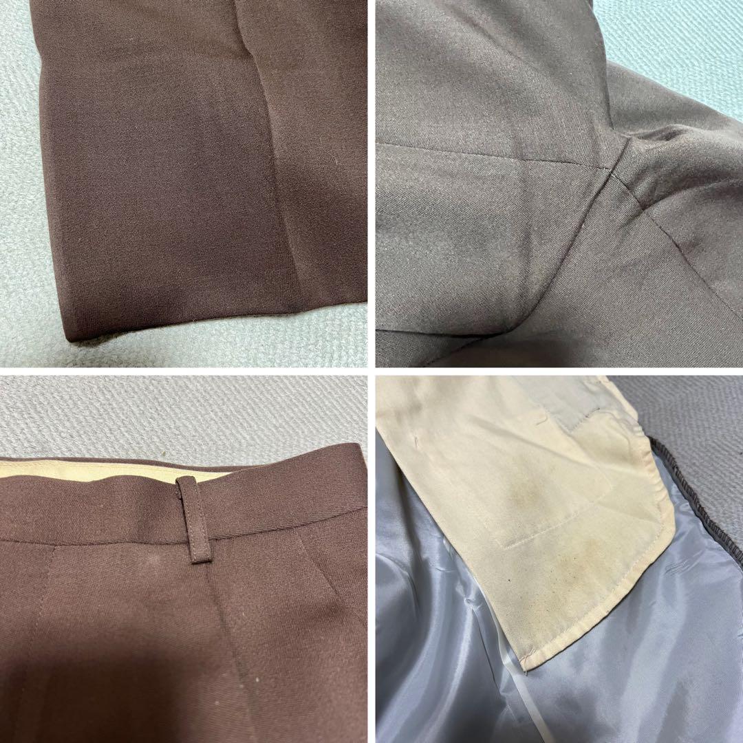 ダブル レトロ カラー スーツ セットアップ ブラウン L 菅田将暉