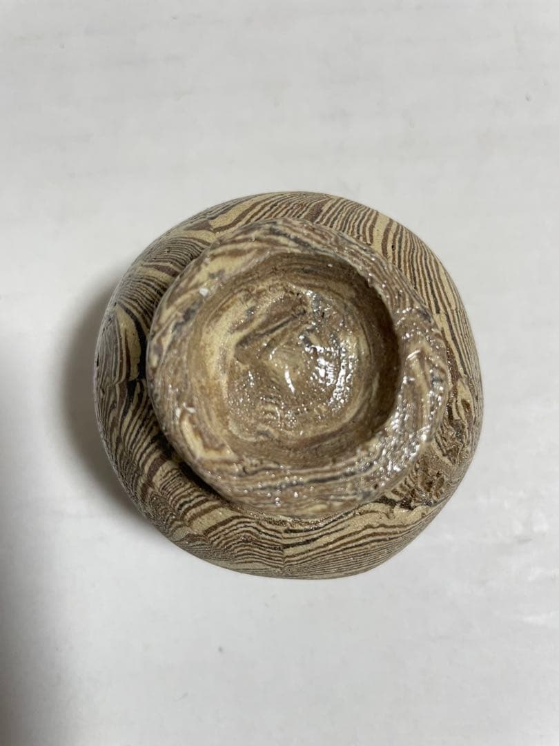 初代　水野双鶴　練込ぐい呑