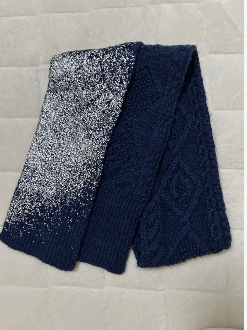 YUKI FUJISAWA マフラー　ネイビー