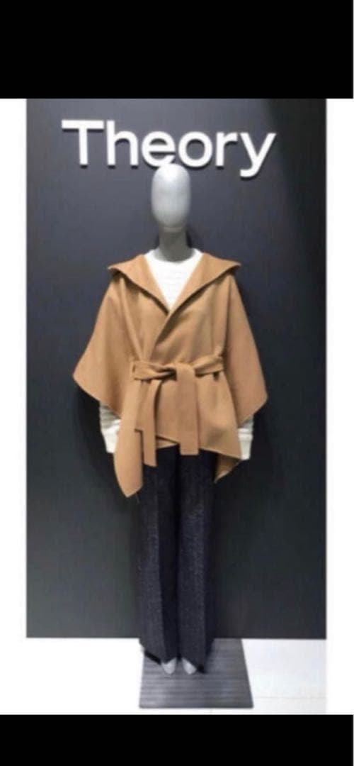 Theory セオリー　フーデットポンチョコート　カシミヤ混