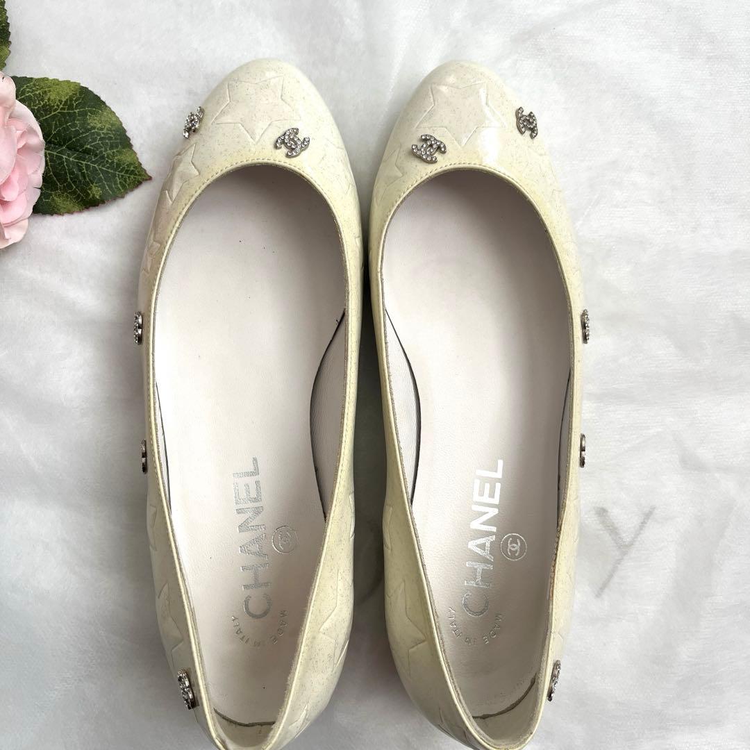 CHANEL 星型エンボス フラットシューズ　35 1/2