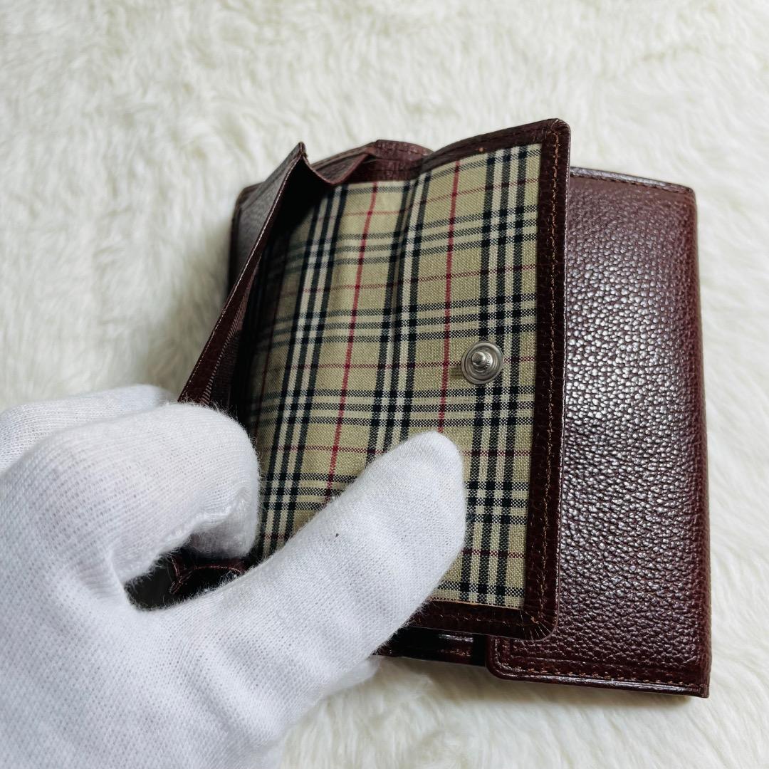 新品未使用品　希少　BURBERRY 5連キーケース　ノバチェックおしゃれシボ革