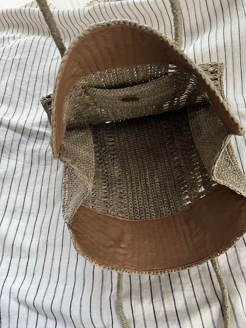 IENA購入　スクエア　ラフィアバッグ