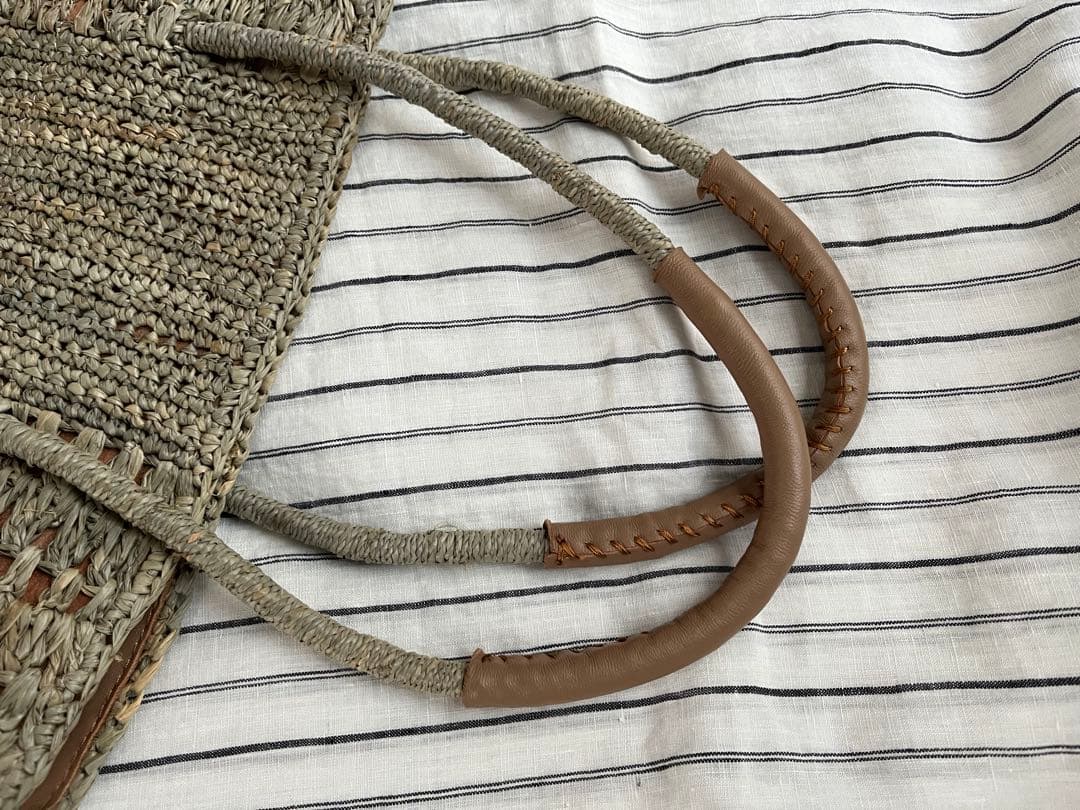 IENA購入　スクエア　ラフィアバッグ