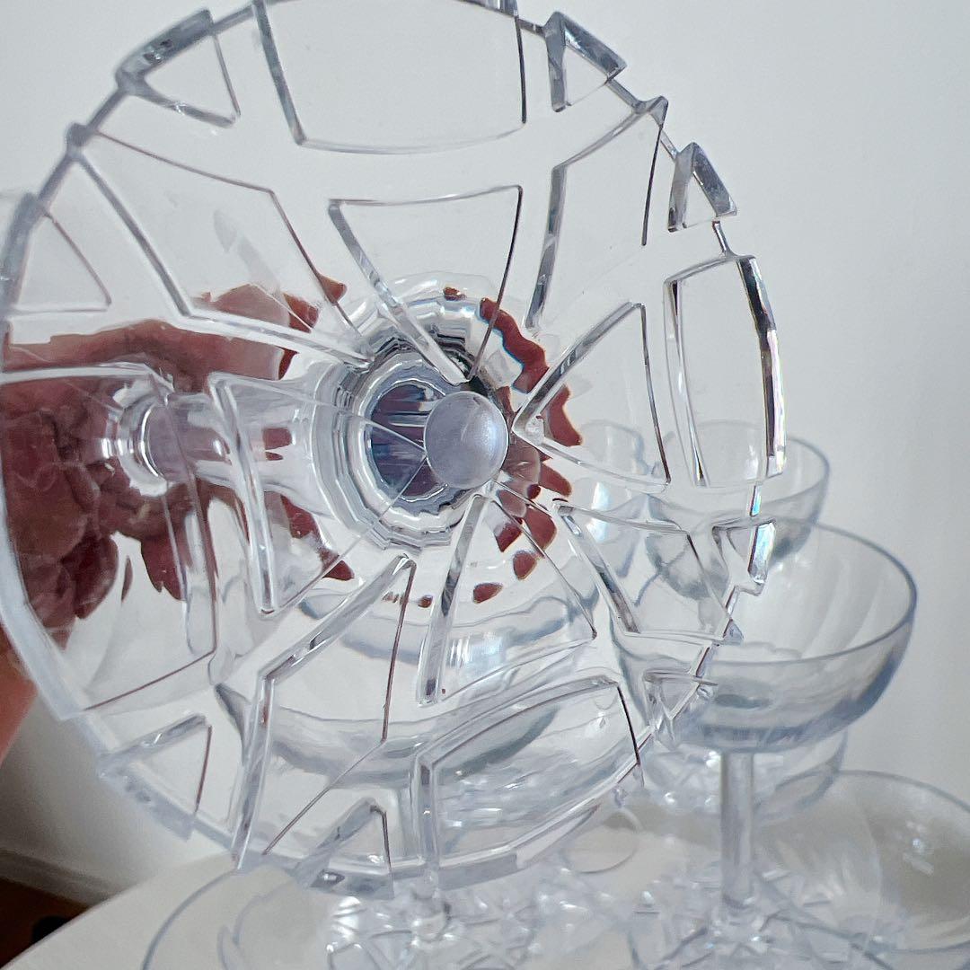 シャンパンタワー4段用30脚　3段&4段&円形トレーセット