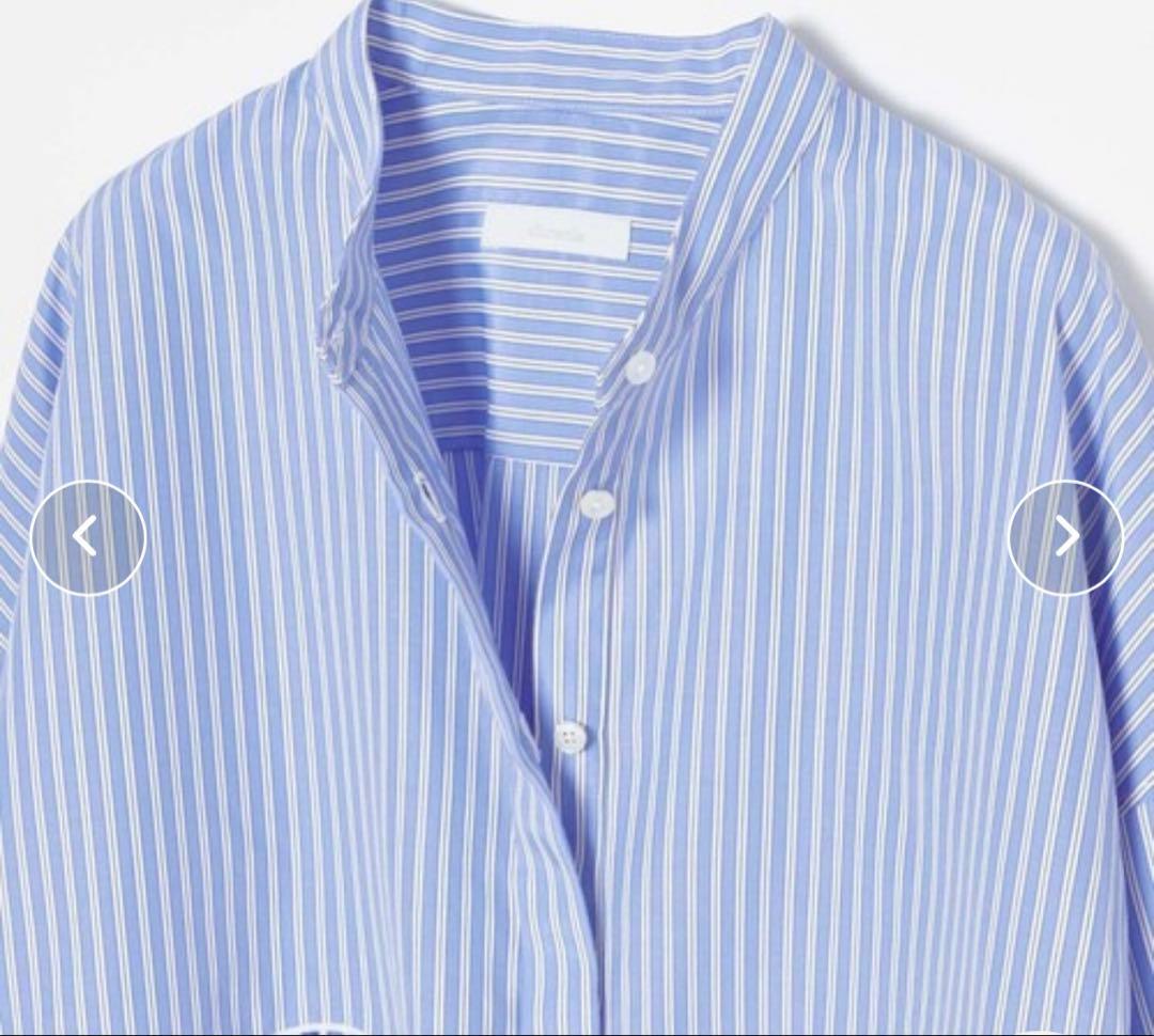 25ss アルアバイル エンブロイダリーポイントシャツ M スカラ ブルー