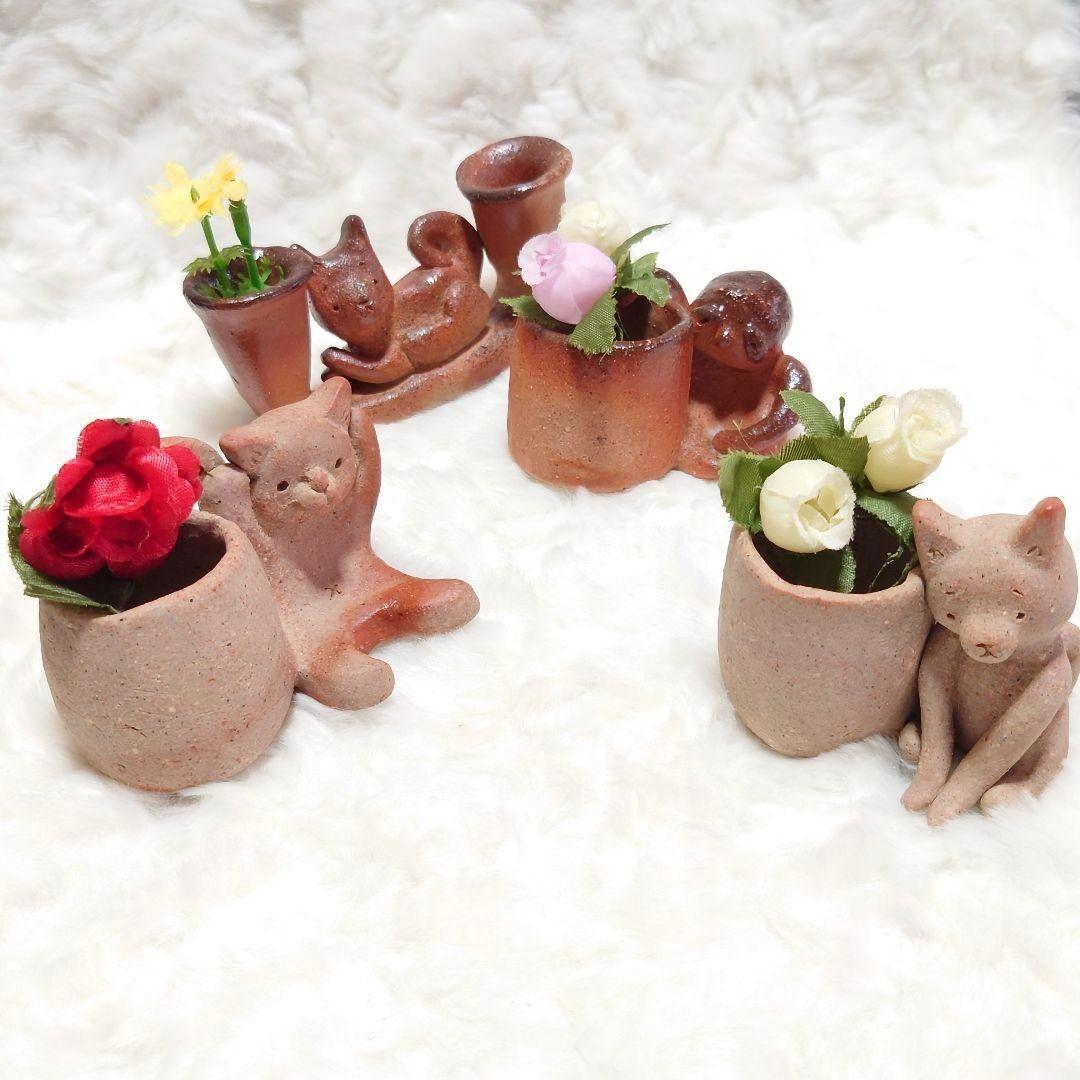 【2509】犬猫セット…備前焼