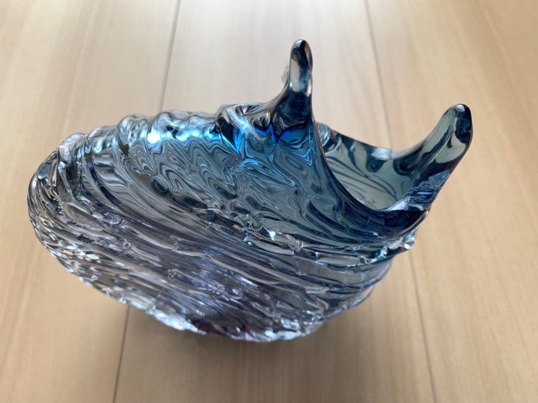 青のグラデーション ガラス花瓶 石垣幸秀