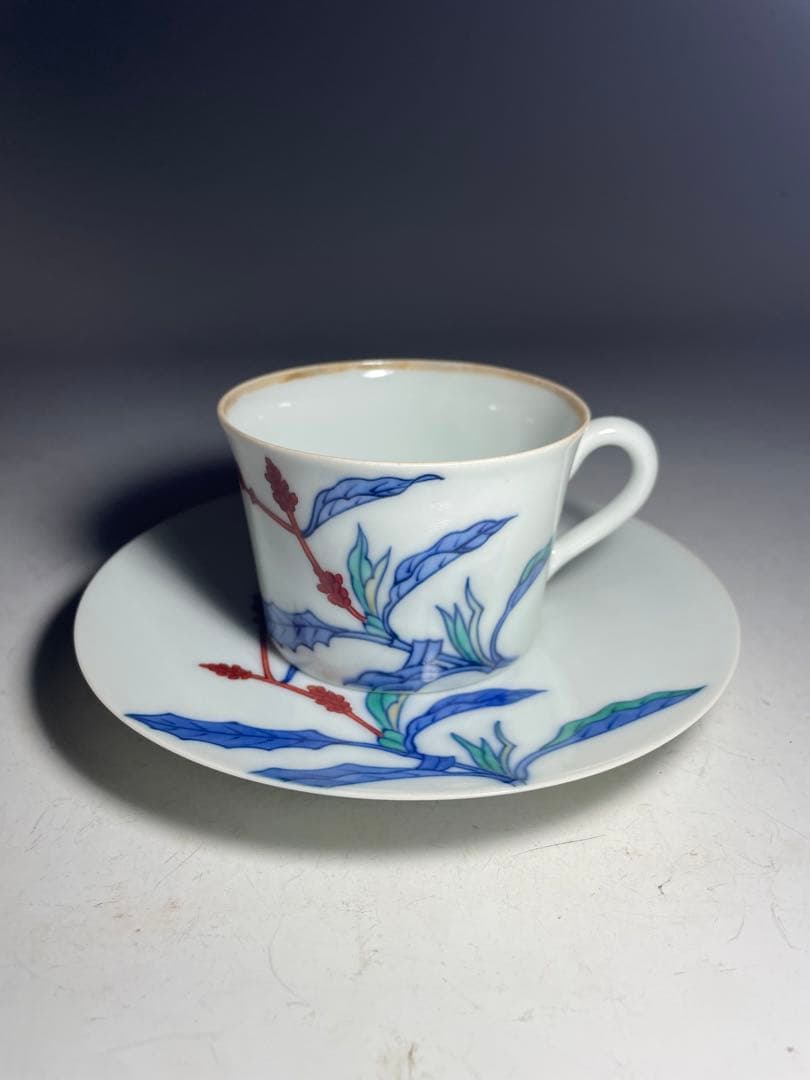 人間国宝　13代今泉今右衛門　紅茶碗六客　本人作