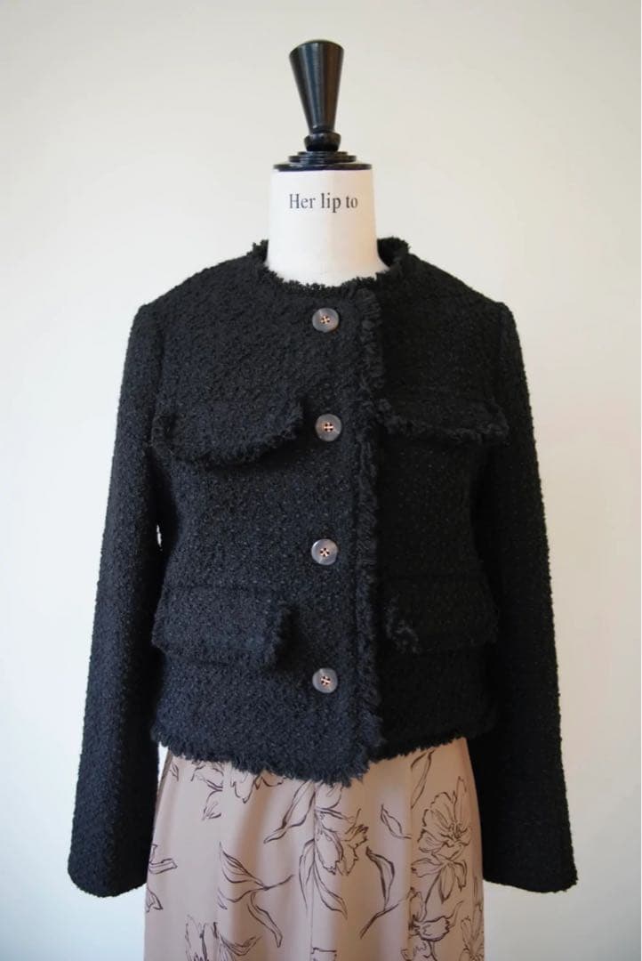 ジャケット・アウター Her lip to Wool-Blend Fancy Tweed Jacket