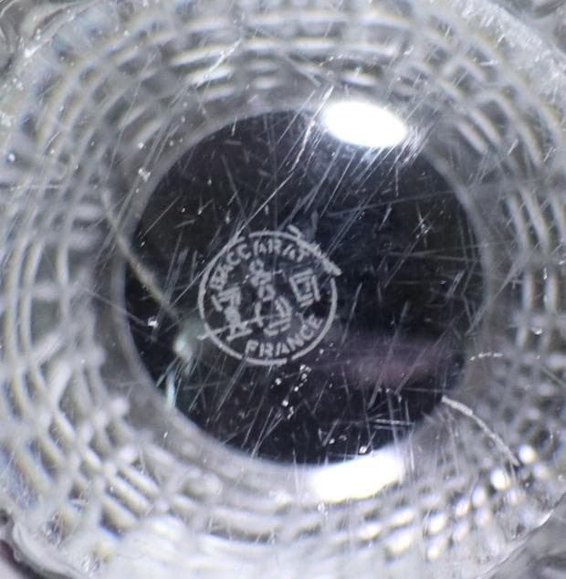 バカラ 珍品 ヴィンテージ クロコ型 フロスト加工 大型 1.1kg 花瓶 丸型