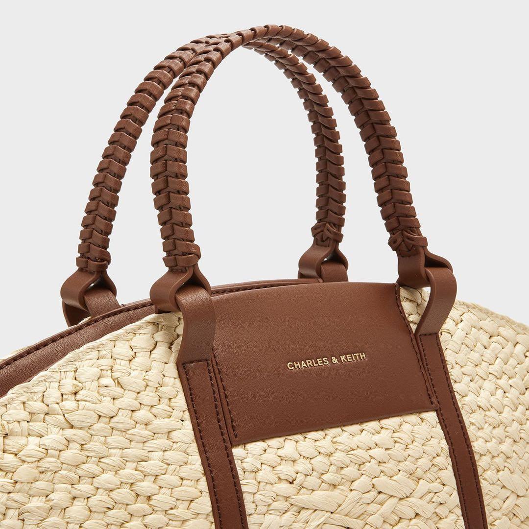 チャールズ アンド キース Shalia シャリア ラフィアウーブンバケツバッグ