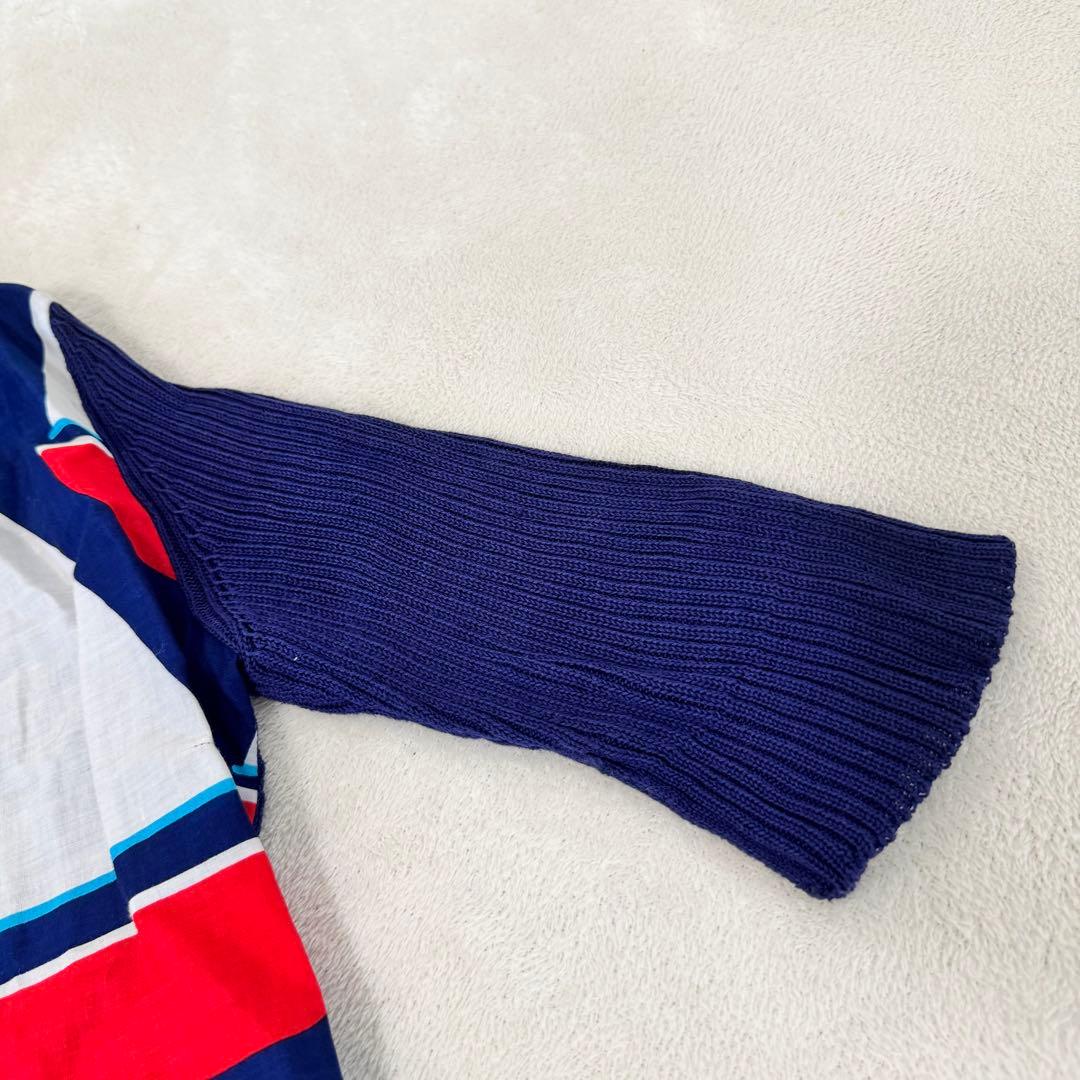 HERMES エルメス　ニット　コットン　ポロシャツ　ネイビー　サイズ38