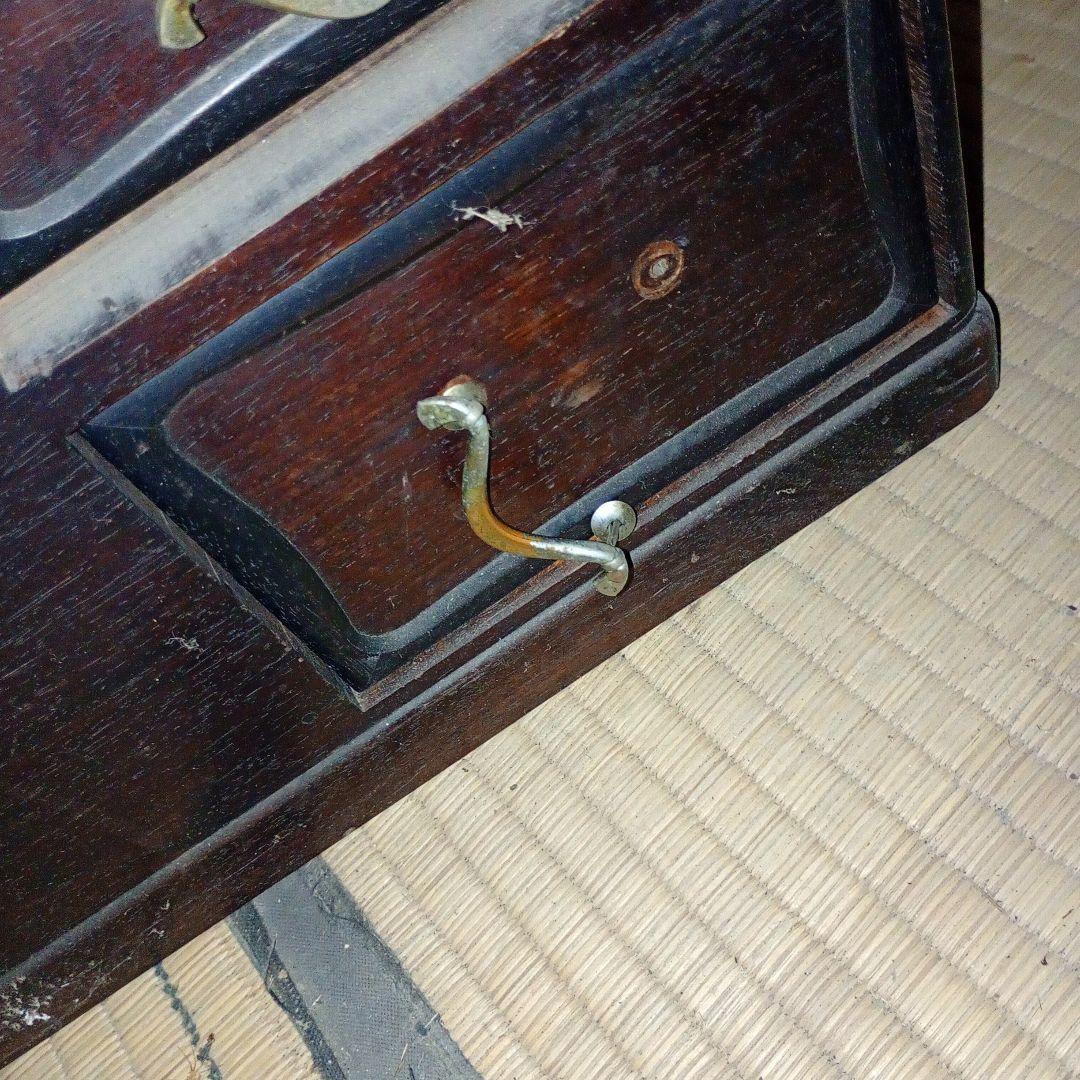 木製収納キャビネット ダークブラウン 3引き出し