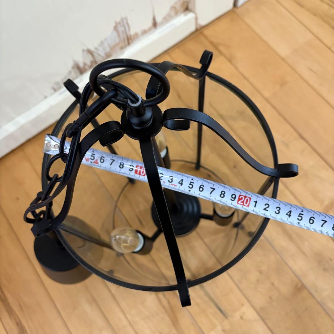 ☆ディクラッセ☆トルド　3灯　アールデコ　シャンデリア　アイアン　ガラス