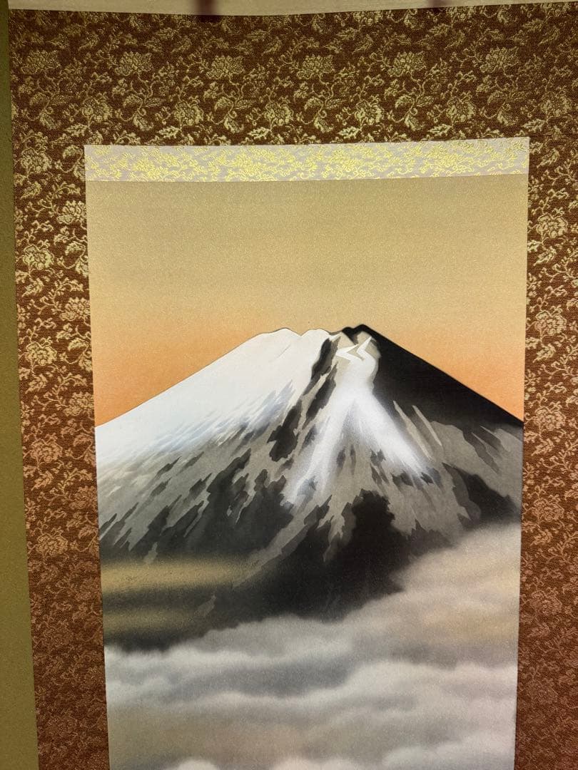 ★即日発送★掛け軸 萬翠 先生 富士山 共箱付き 落款付き