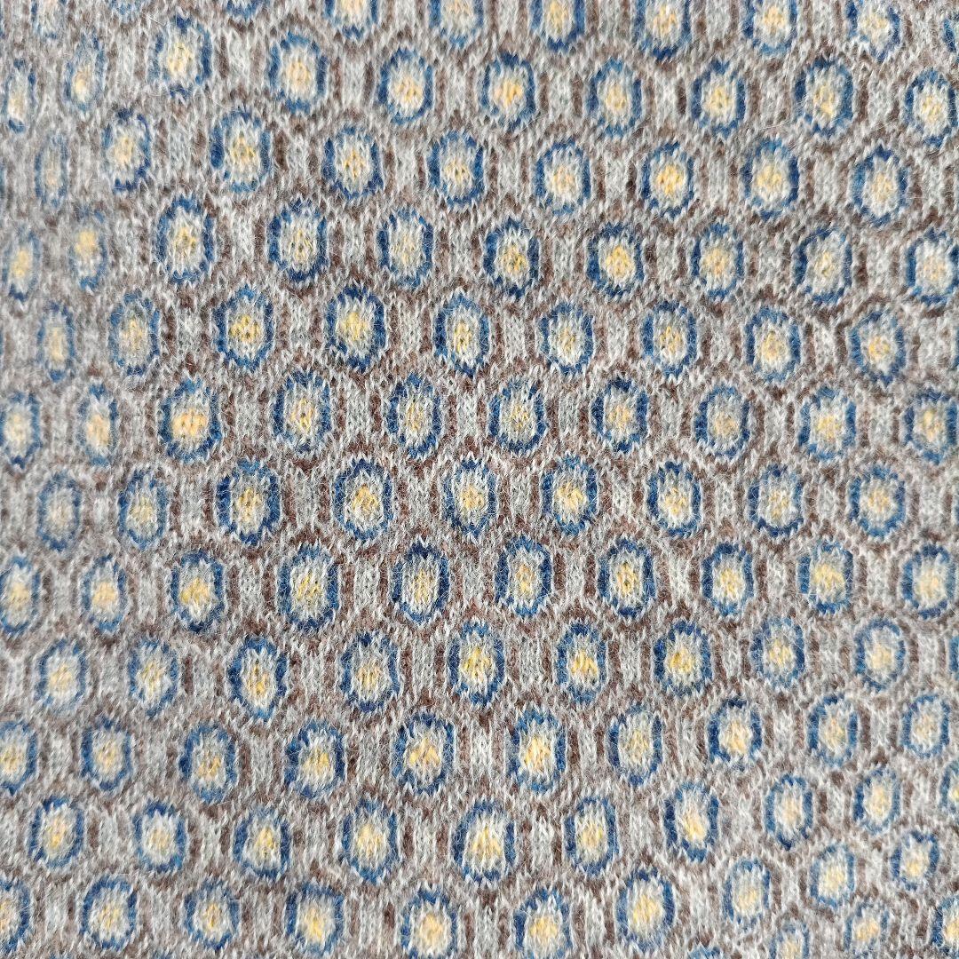 45R　ウールポンチョ　ラビットファー　ケープ　総柄　フリーサイズ