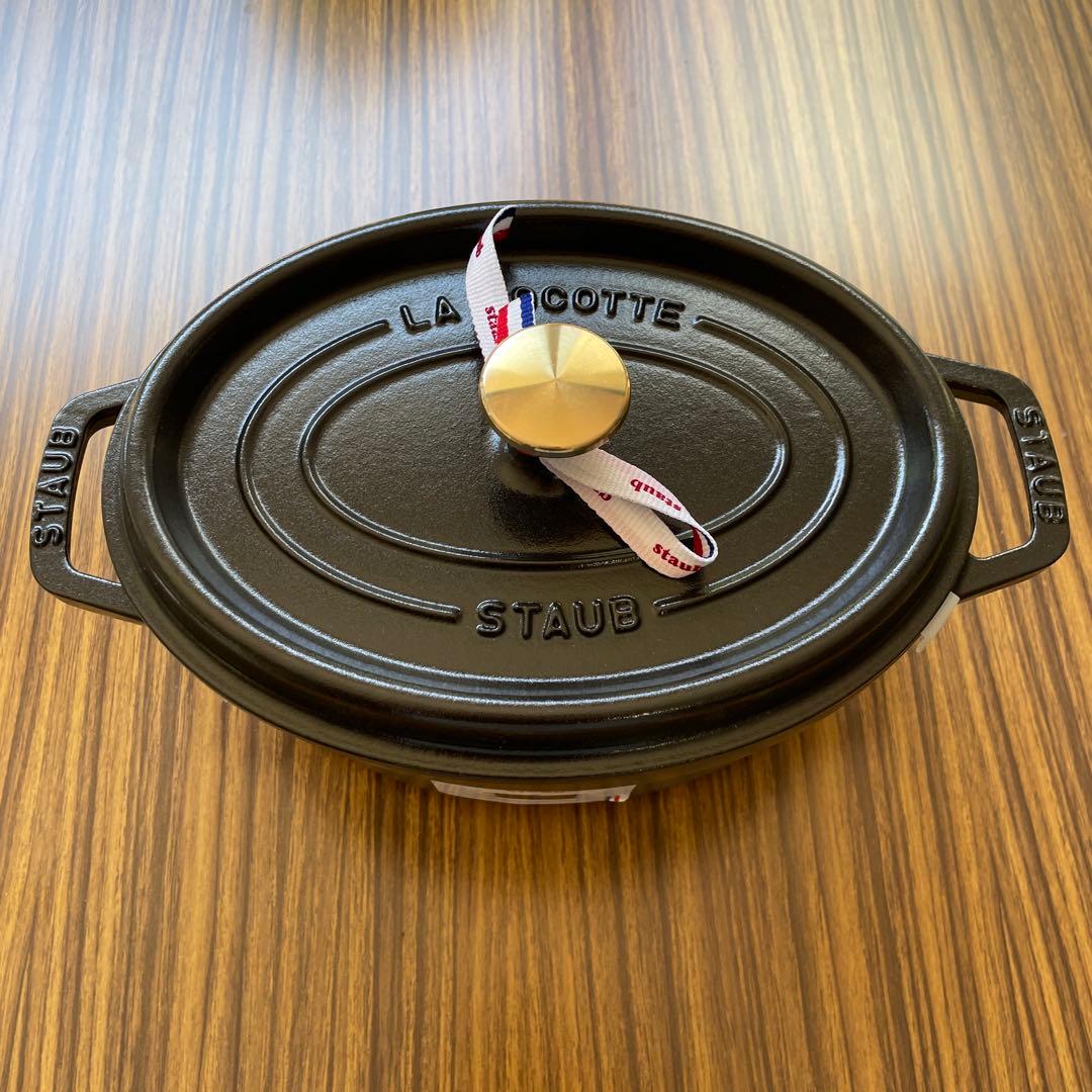 新品　staub ストウブ 「 ピコ ココット オーバル ブラック23cm 」
