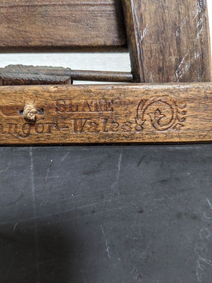 イギリスアンティーク　ショップボード　スレート黒板　木製イーゼル
