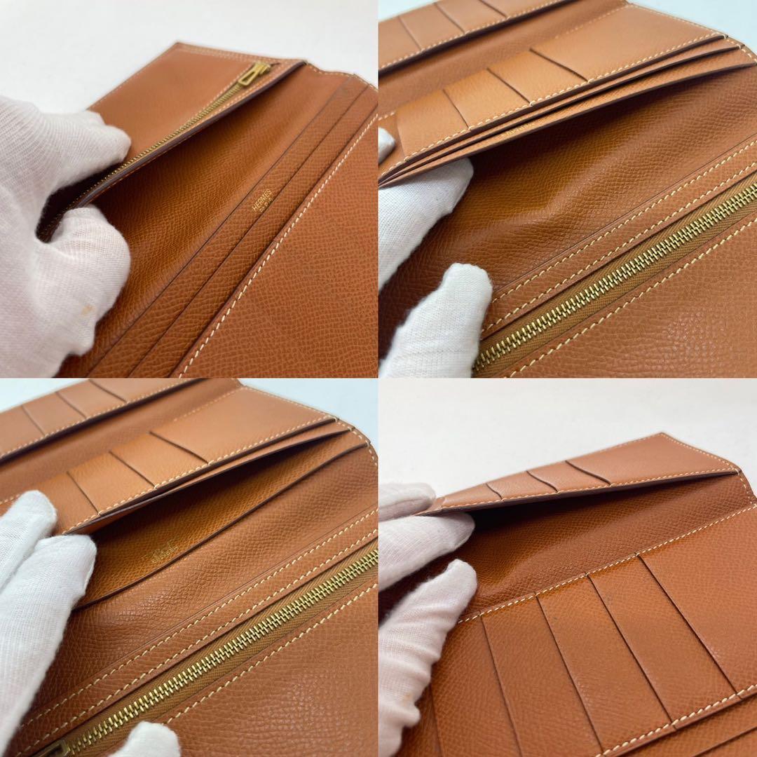 【美品/正規品】エルメス 長財布 二つ折り ベアンスフレ ヴォーエプソン レザー