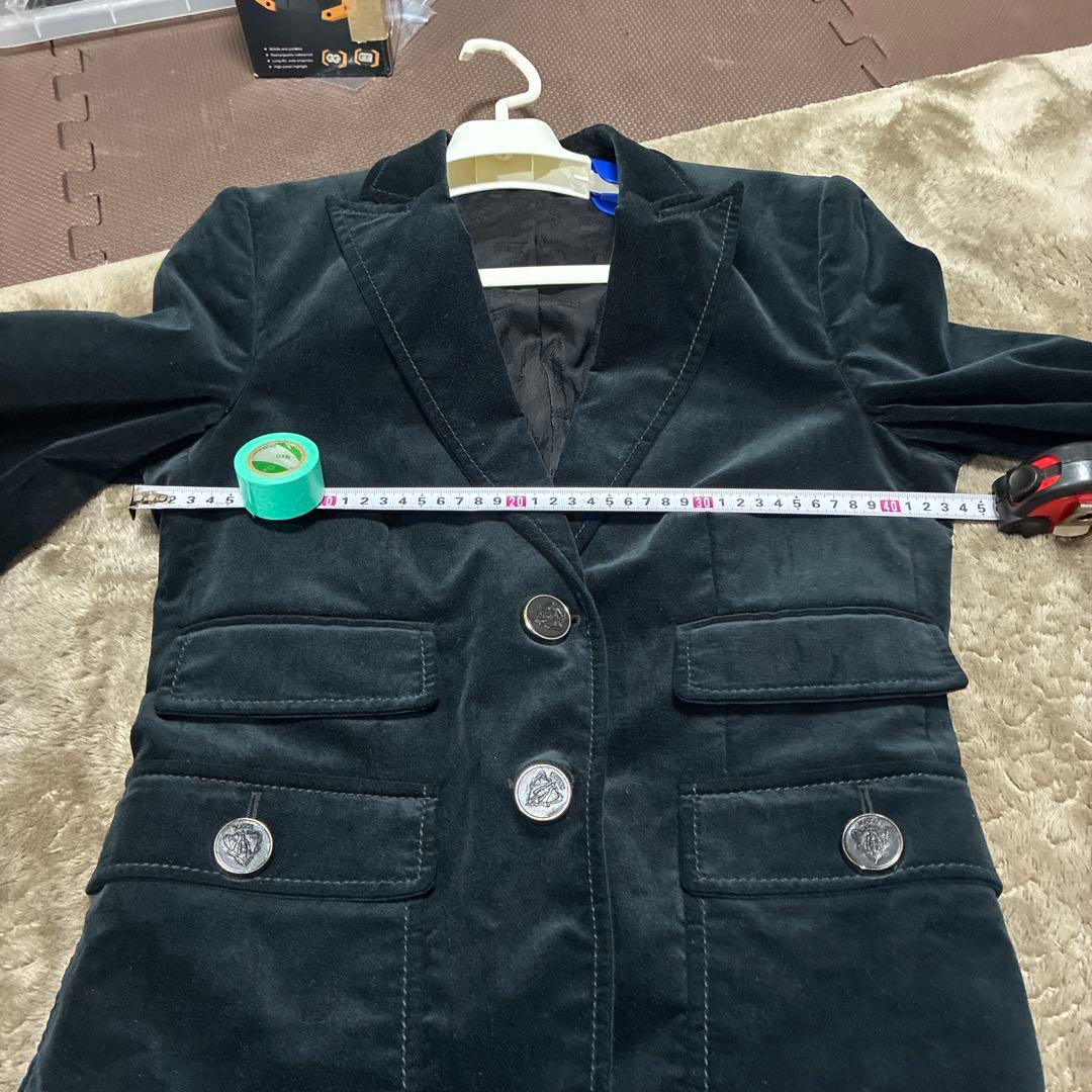 GUCCI.コットンジャケット42 ITALY ベルべット調、黒系