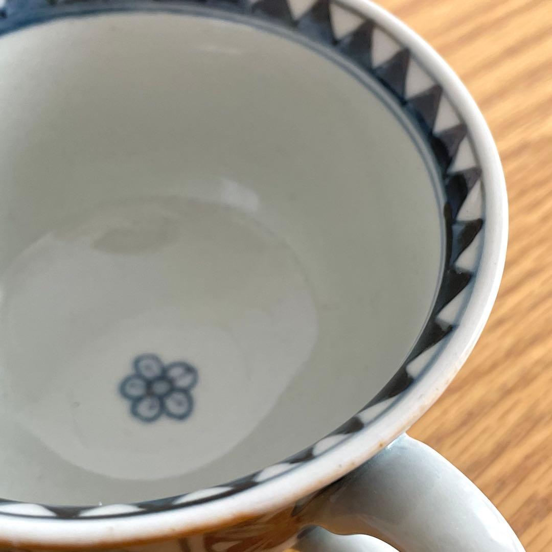 六代 佐藤走波 造 染錦 碗皿 花文 カップ＆ソーサー 有田焼