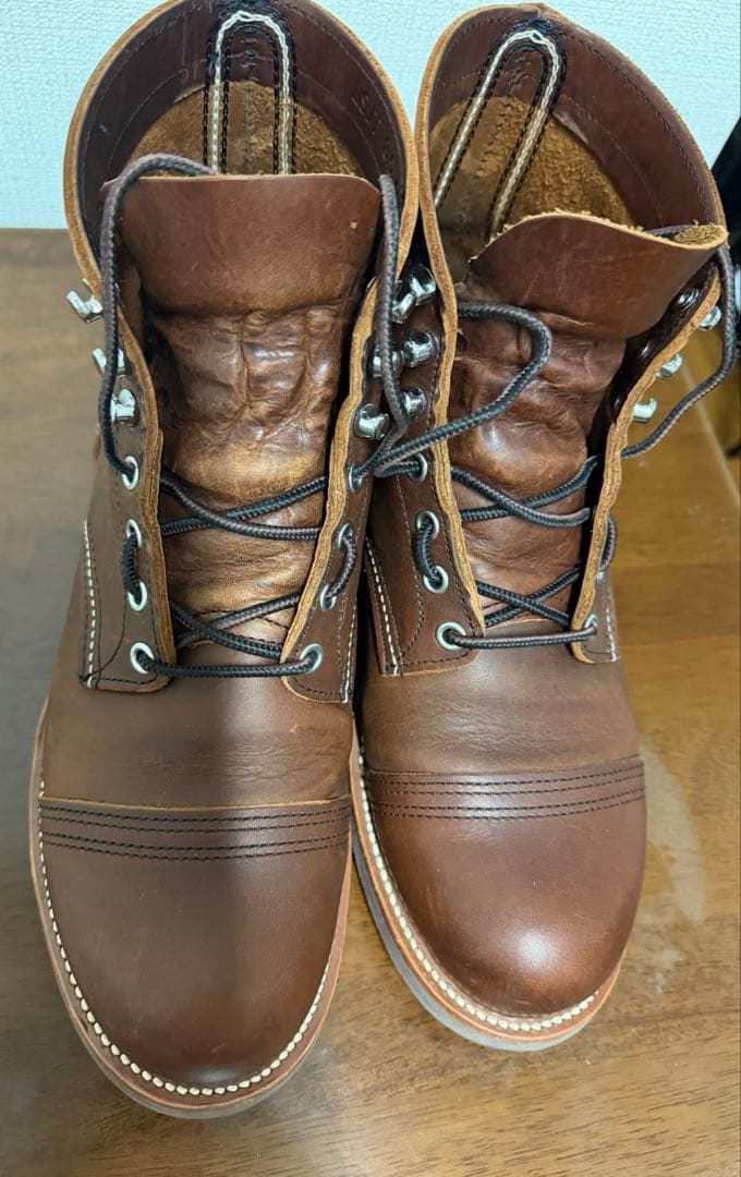 mk【本革・茶芯】LUOSJIET ワークブーツ 8.5d グッドイヤー